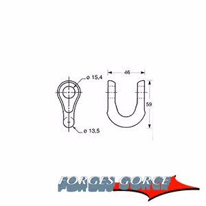 Manille Forges Gorce droite 100118, 05.895.01 Adaptable