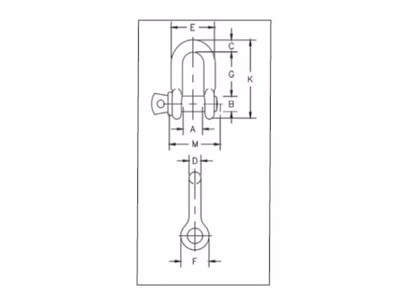 Manille droite à vis G210 - SWL: 1T, Taille 0.375mm (4 pièces)