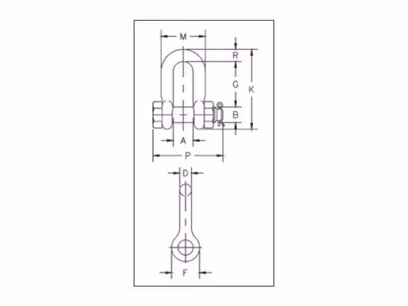 Manille droite de type boulon G2150 - SWL: 3 1/4T, Taille: 15.88mm