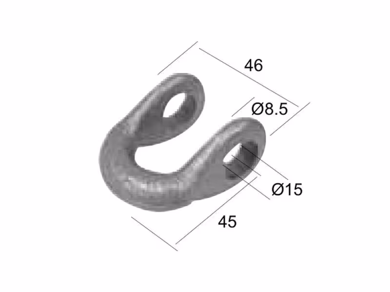 Manille Ø trou 16.5mm, Profondeur: Width: 47mmmm, Hauteur: 58mm - Remplacement pour Bomford Correspond à: 0589501 - Vendu par 5