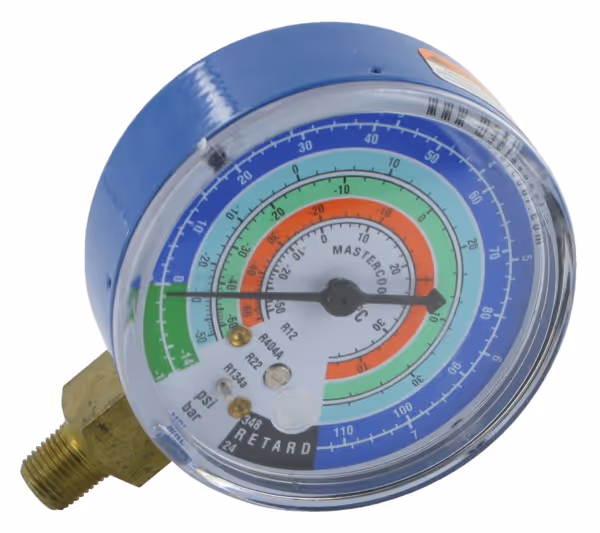 Manomètre 63 mm basse-pression bleu
