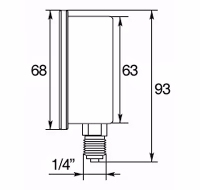 Manometre 63mm 0-400 b vert 