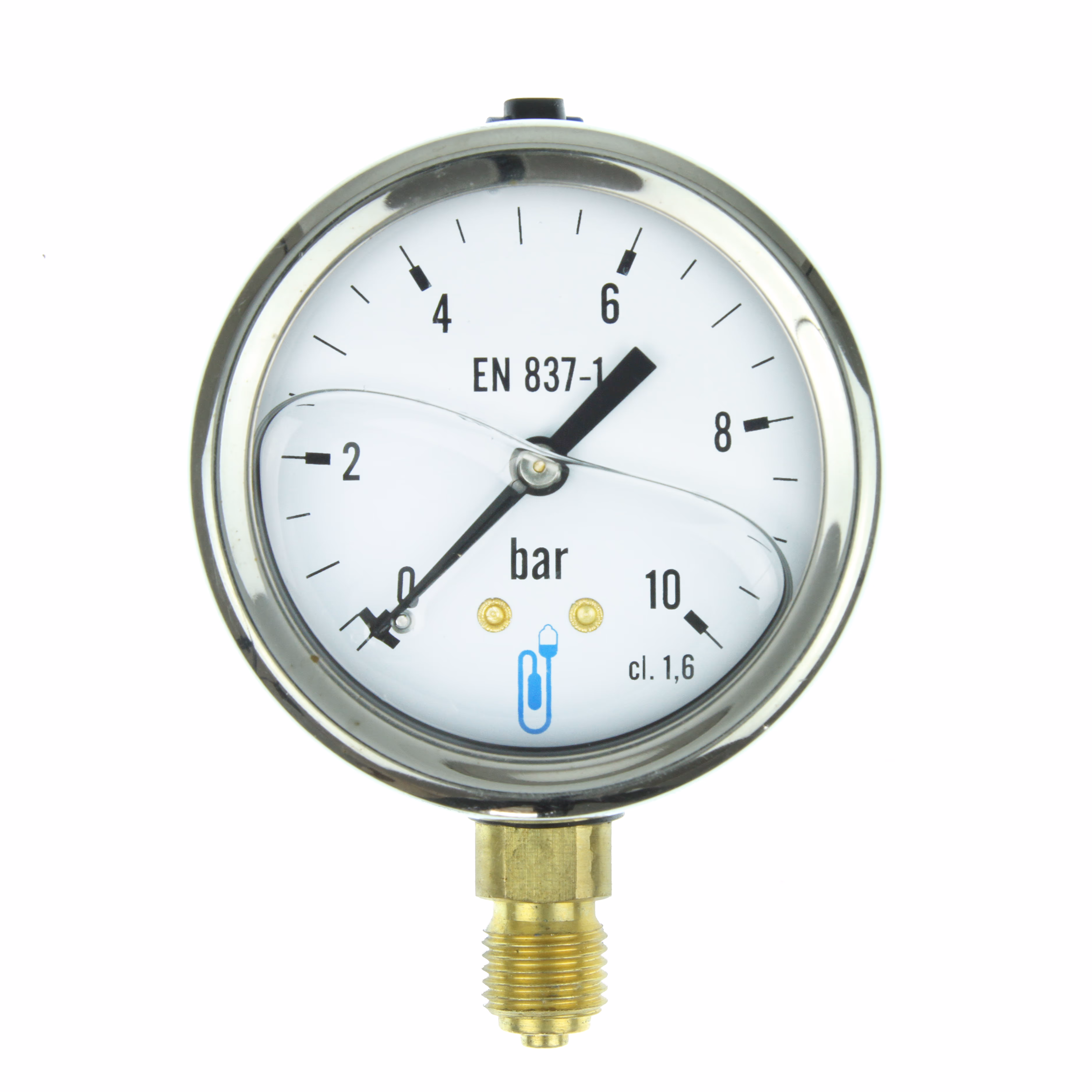 Manometre a glycerine - inox 0-10 bar (bl. 1 pc)