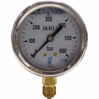 Manometre glycerine 63 mm 0/600 bar radial 1/4" classe 1,6 pour pb12