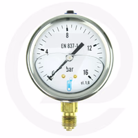 Manomètre glycérine inox filet 1/4'' m - ø 63 mm - 16 bar