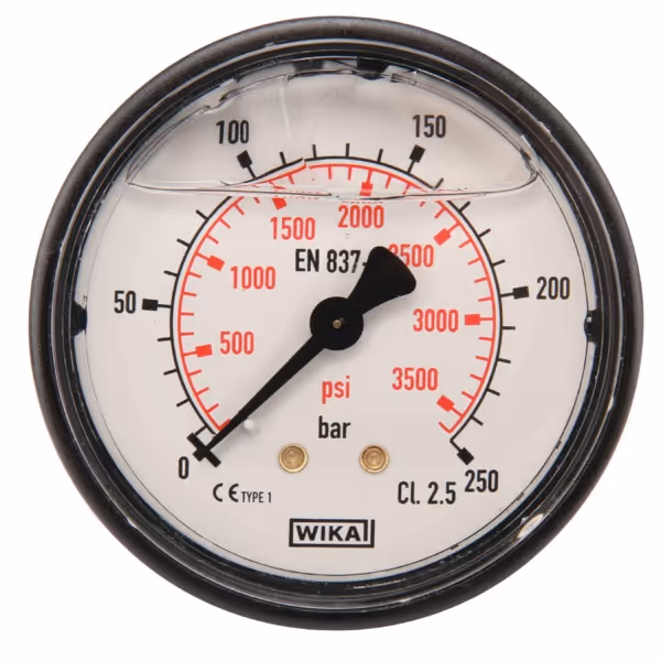 Manomètre Ø63 0-250bar ¼" ar.
