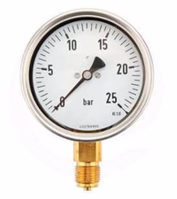 Manomètre plage de pression 0-25 bars 1/2" 100mm