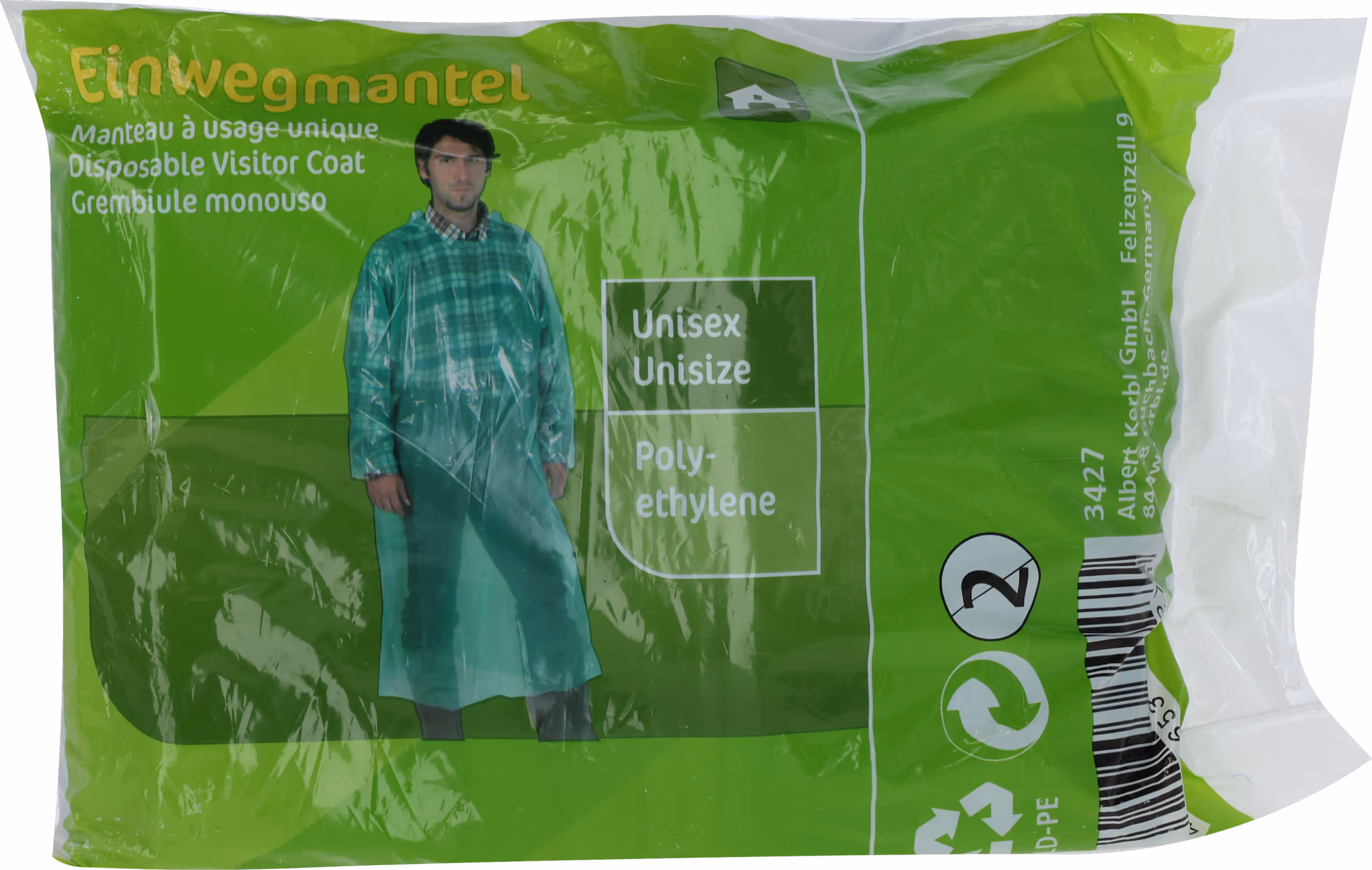 Manteau à usage unique vert, non stériles