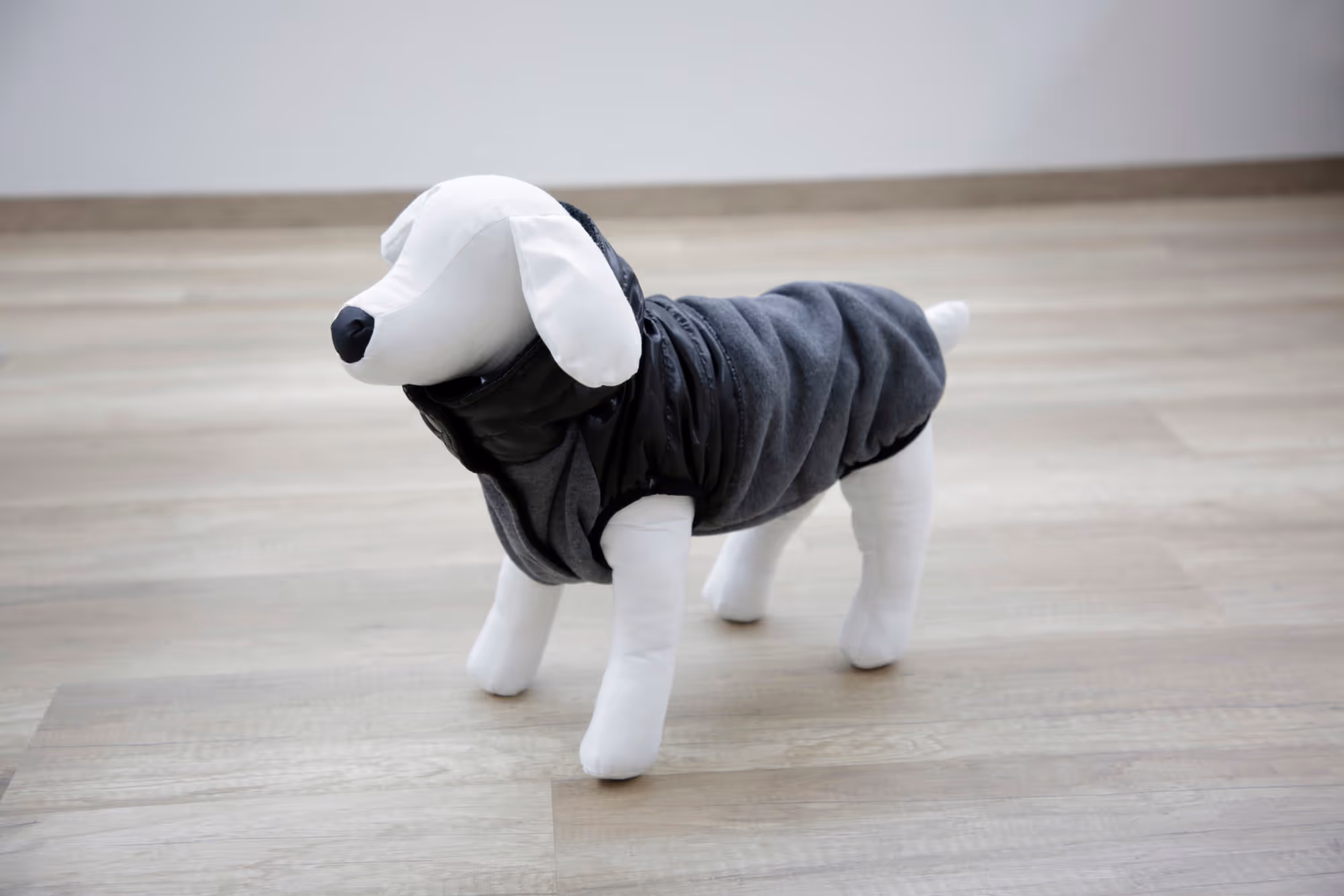 Manteau pour chien Quebec gris/noir, taille L, 45 cm