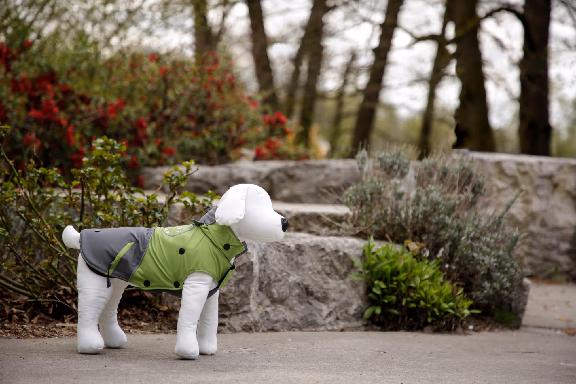 Manteau pour chien Vancouver gris/vert, taille L, 45cm