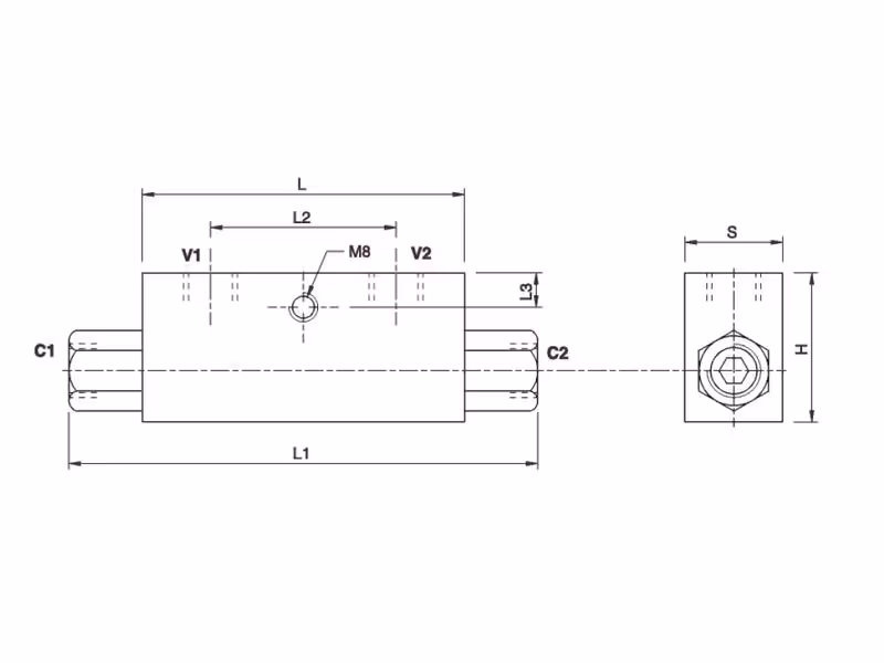 MARCHESINI Clapet anti-retour piloté 1/2'' BSP (50 L/mn Débit)