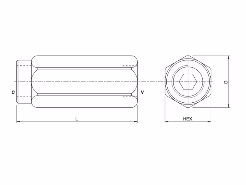 MARCHESINI Clapet anti-retour piloté en ligne 1/4'' BSP (20 L/mn Débit) - ref VUR01C