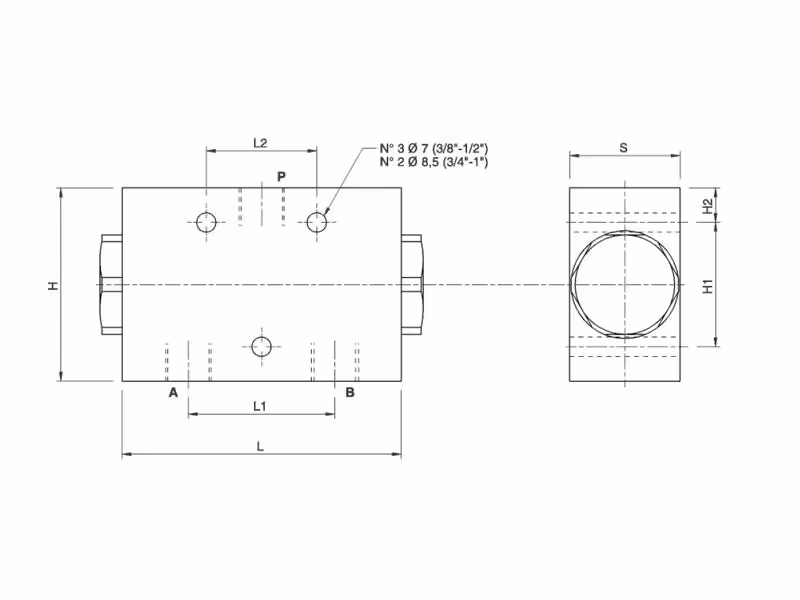 MARCHESINI Diviseur 50/50 1/2 et 3/8'' BSP (60 L/mn Débit)