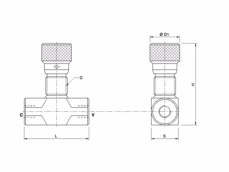 MARCHESINI Restricteur de débit bidirectionnel 1/2'' BSP (50 L/mn Débit)