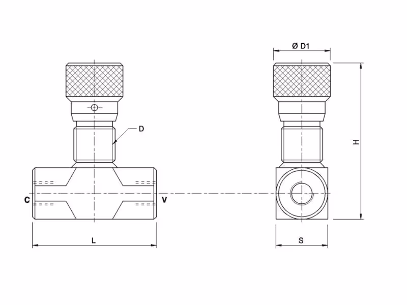 MARCHESINI Restricteur de débit bidirectionnel 1/4'' BSP (15 L/mn Débit) - ref VRFB9001