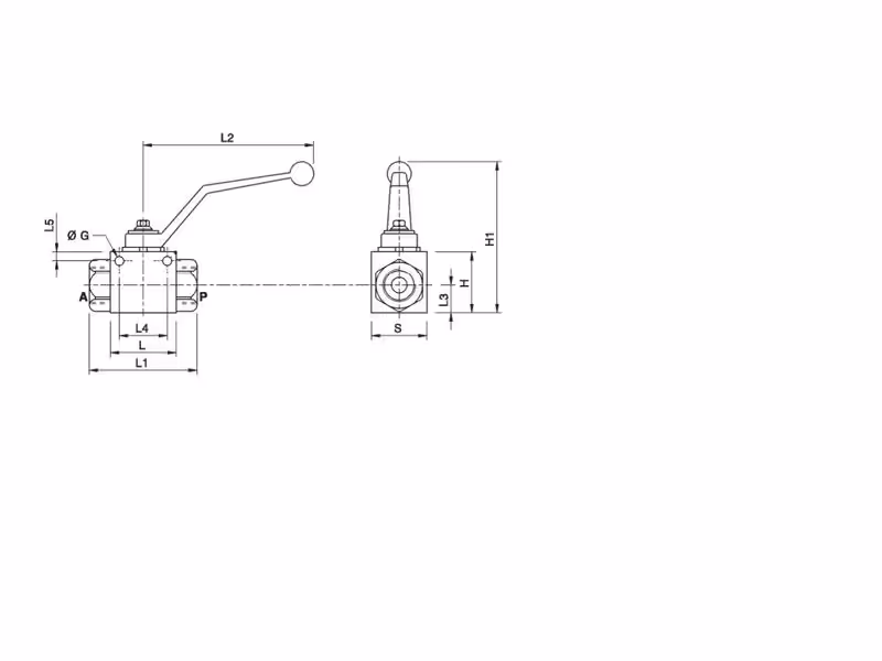 MARCHESINI Vanne à boisseau sphérique 2 voies 3/4'' BSP (100 L/mn Débit) - ref RSAP2V04