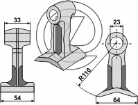 Marteau broyeur Bomford 7191320 Adaptable