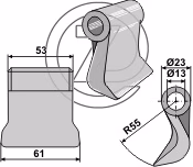 Marteau broyeur Dücker 945000902 Adaptable