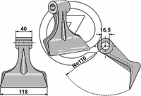 Marteau broyeur Kuhn JX000049, 6303076, T21004025 Adaptable