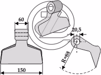 Marteau broyeur Maschio 03400405 - M03400410R Adaptable
