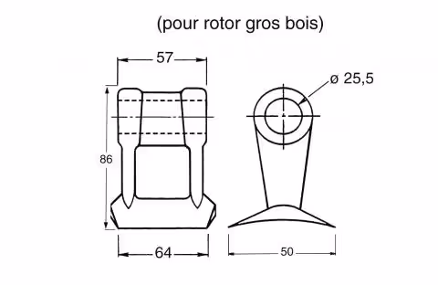Marteau broyeur Forges Gorce 525403, 525445, 139207, 1001471 Adaptable