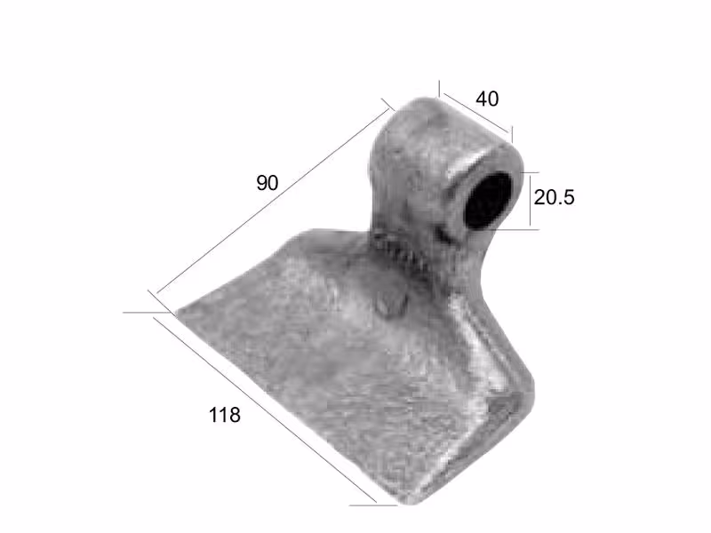 Marteau, Largeur fixation: 40mm, Largeur inférieure: 120mm, Ø trou: 20.5mm, Rayon 95mm - Remplacement pour Agrimaster/Cabe, Kuhn Correspond à: M40