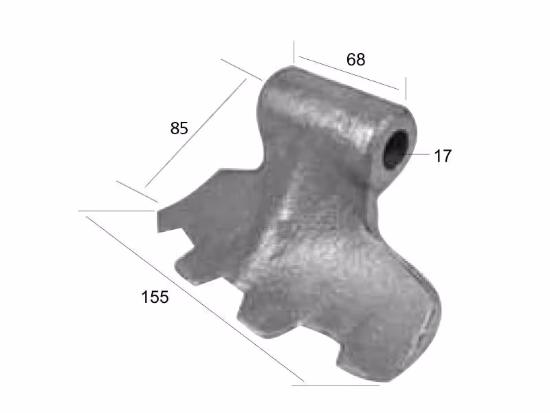 Marteau, Largeur fixation: 68mm, Largeur inférieure: 155mm, Ø trou: 16.5mm, Rayon 85mm - Remplacement pour Votex Correspond à: 4503182