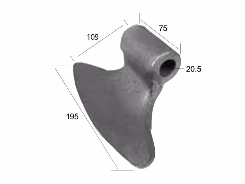 Marteau, Largeur fixation: 76mm, Largeur inférieure: 196mm, Ø trou: 20.5mm, Rayon 109mm - Remplacement pour Perfect