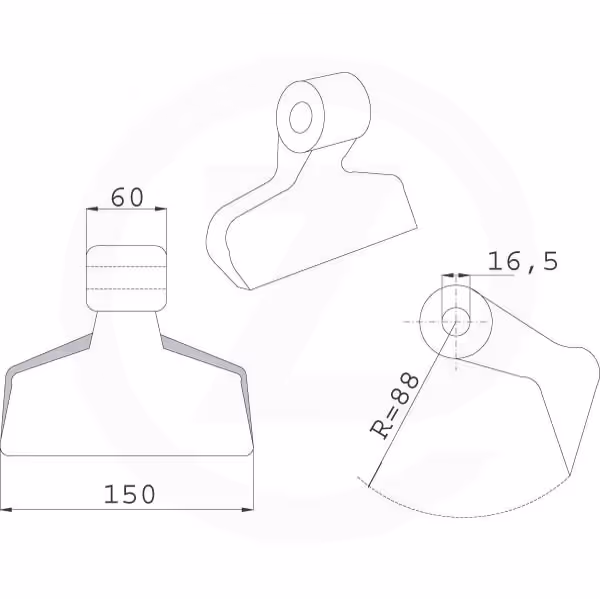 Marteau broyeur Humus 59091399 Adaptable