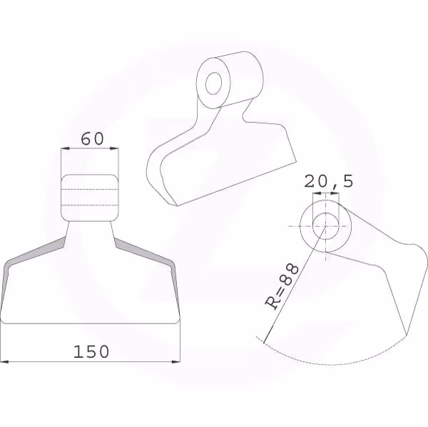 Marteau broyeur Humus 45165116D Adaptable