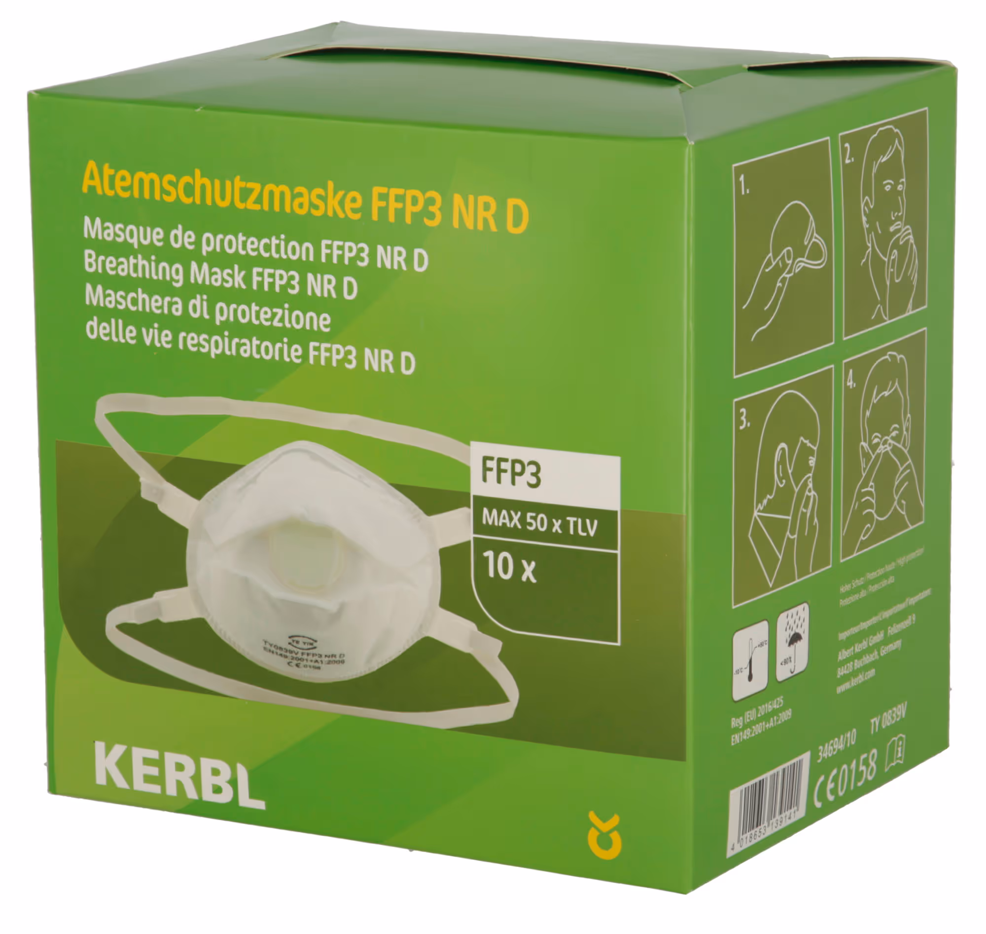 Masque pour poussière fines FFP3 avec soupape