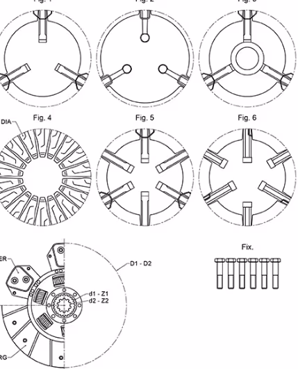 MECANISME DOUBLE INCLUS DISQUE AV + PDF 225/225 - 3 DOIGTS - AV 26 - 10 / PDF 40 - 10
