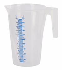 Mesureur gradué 2 litres poignée, bec verseur
