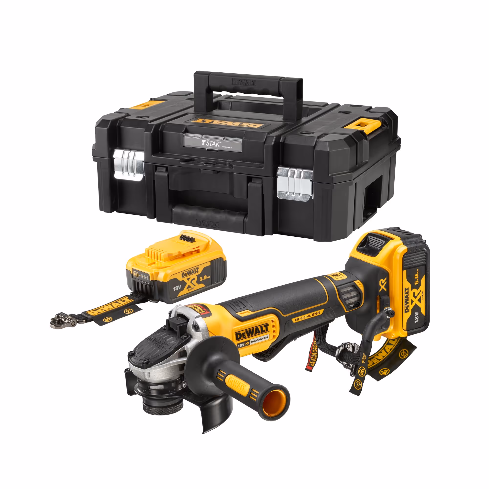 Meuleuse 125 mm XR 18V Brushless - interrupteur à palette - lanière de sécurité Sans batterie ni chargeur