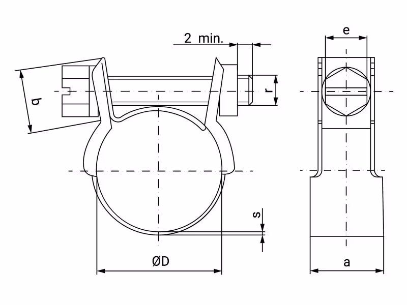 Mini collier, Ø minimum9mm, max. Ø9mm - Vendu par 25