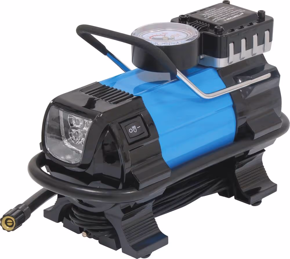 MINI COMPRESSEUR 12V + 3 ADAPTATEURS+LED
