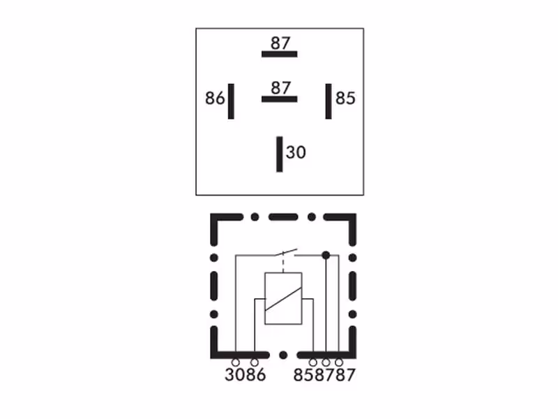 Mini-relais 12V, 30A - ref 87339422