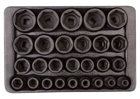 Module douilles à chocs 6 pans 1/2" 27 pièces