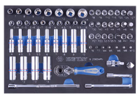 Module mousse 65 pièces 1/4" douilles et accessoires