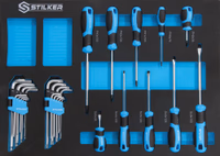 MODULE MOUSSE PLEIN TOURNEVIS ET CLES MALES - 28 OUTILS