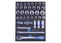 Module mousse + PP 37 pièces douilles 1/2" et accessoires