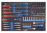 Module mousse + PP 62 pièces 1/4" 4-14mm 2235-2335-embouts+tournevis 