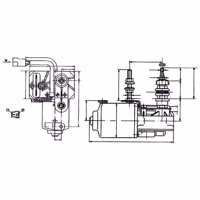 MOTEUR ESSUIE-GLACE 110° 3 FIXATIONS AVEC PATTE