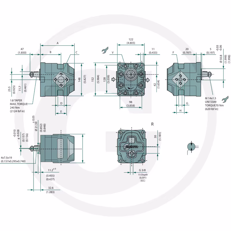 Moteur hydraulique débroussailleuse