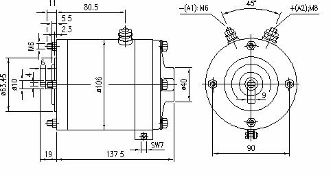 Letrika | Moteur IM0120 24V 1,2KW