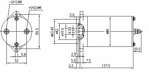 Letrika | Moteur IM0154 24V 0,5KW 3.2