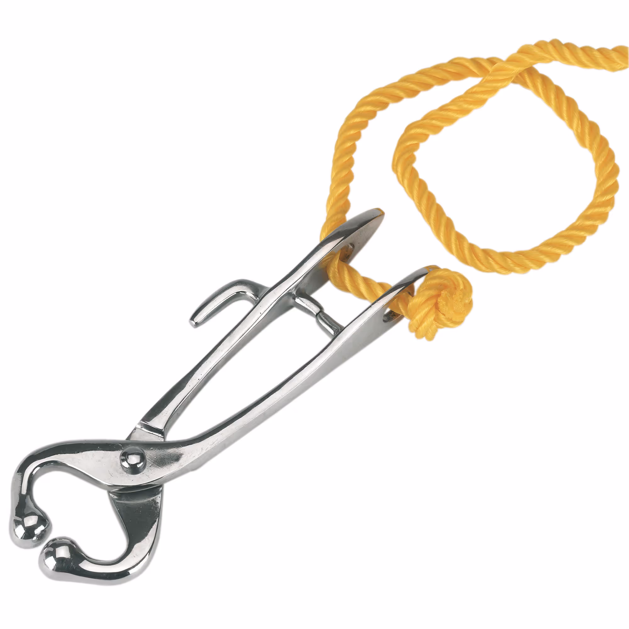 Mouchette en acier nickelé avec corde