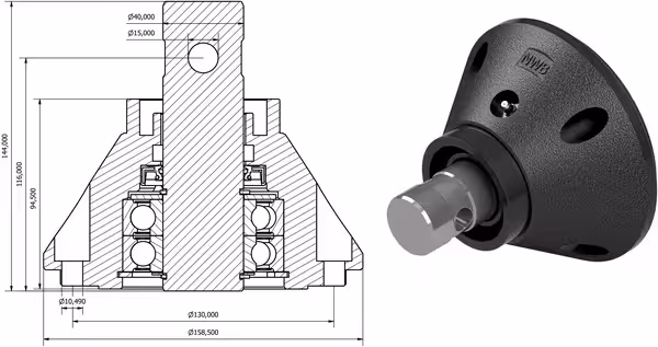 Moyeu de rouleau palpeur Kuhn JX401351 adaptable