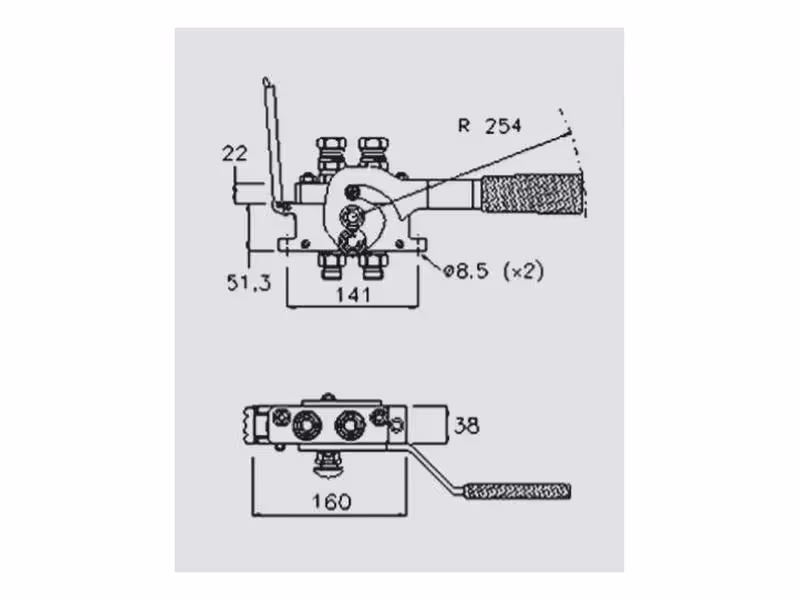 Multi-coupleur mâle 2 voies 3/8'' filetage femelle 1/2'' BSP Faster 3PB06212GMC