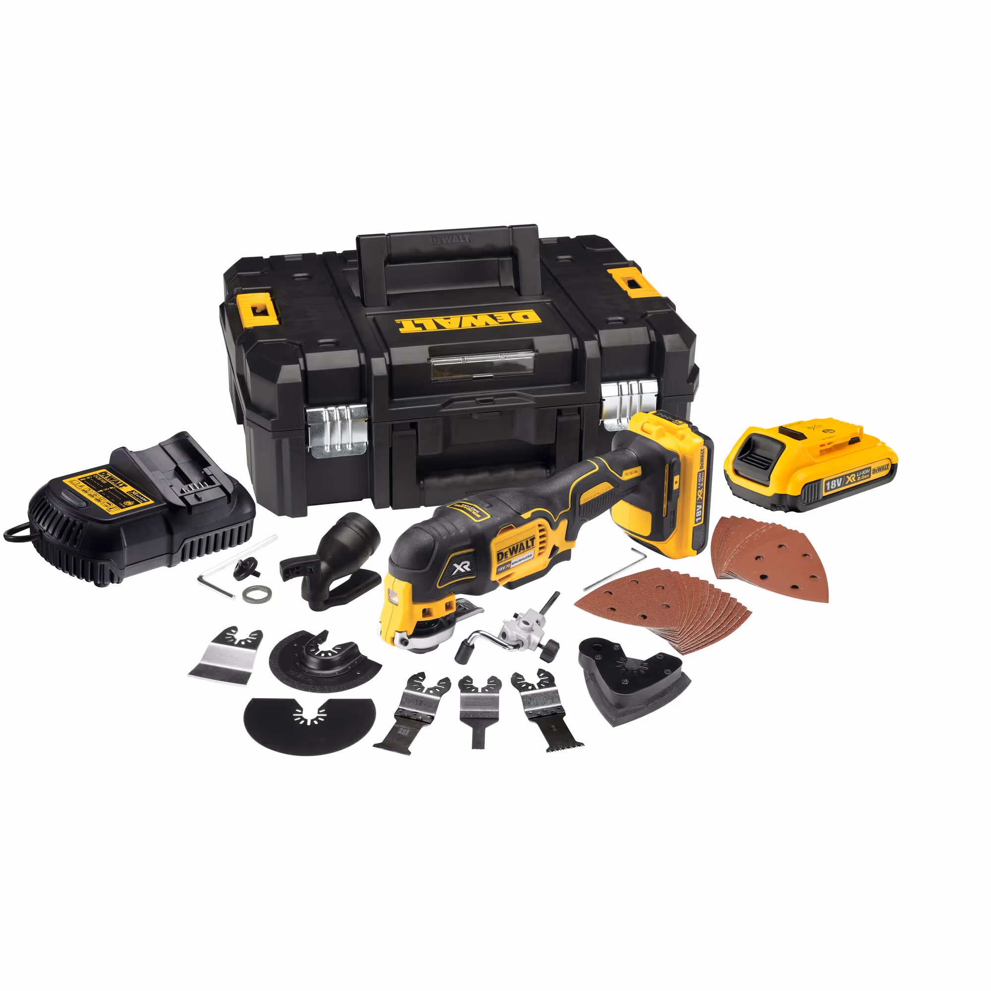Multi-cutter XR 18V 2Ah Li-Ion Brushless - 32 accessoires avec batteries